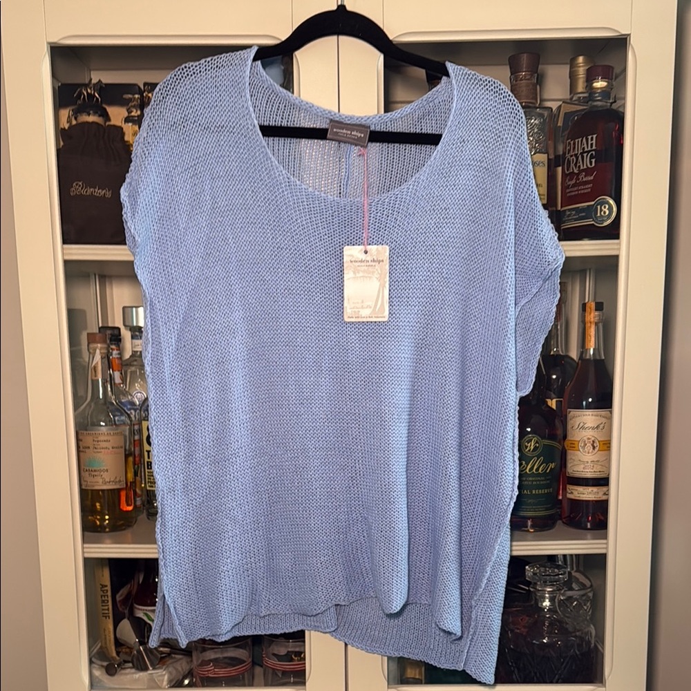 Wooden Ships Sky Blue Knit Sweater